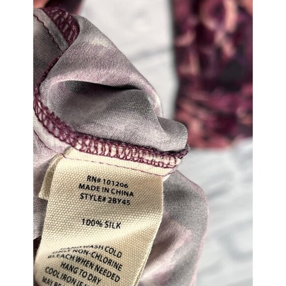 SOFT SURROUNDINGS Women's Purple Pink Vivi Silk Animal Prints Blouse Small - Picture 3 of 5